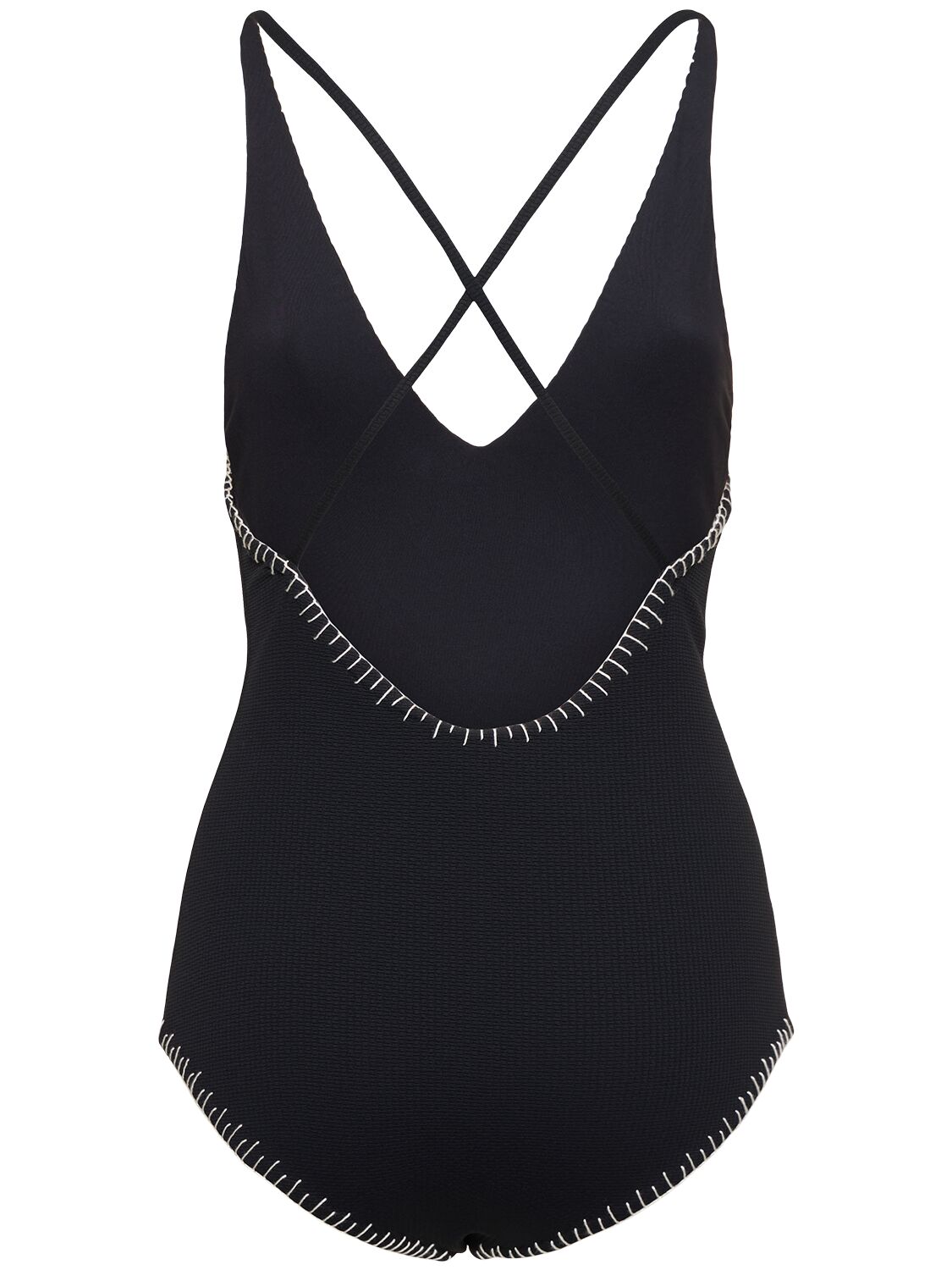 Shop Marysia Sole One Piece Swimsuit W/ Stitching In Black