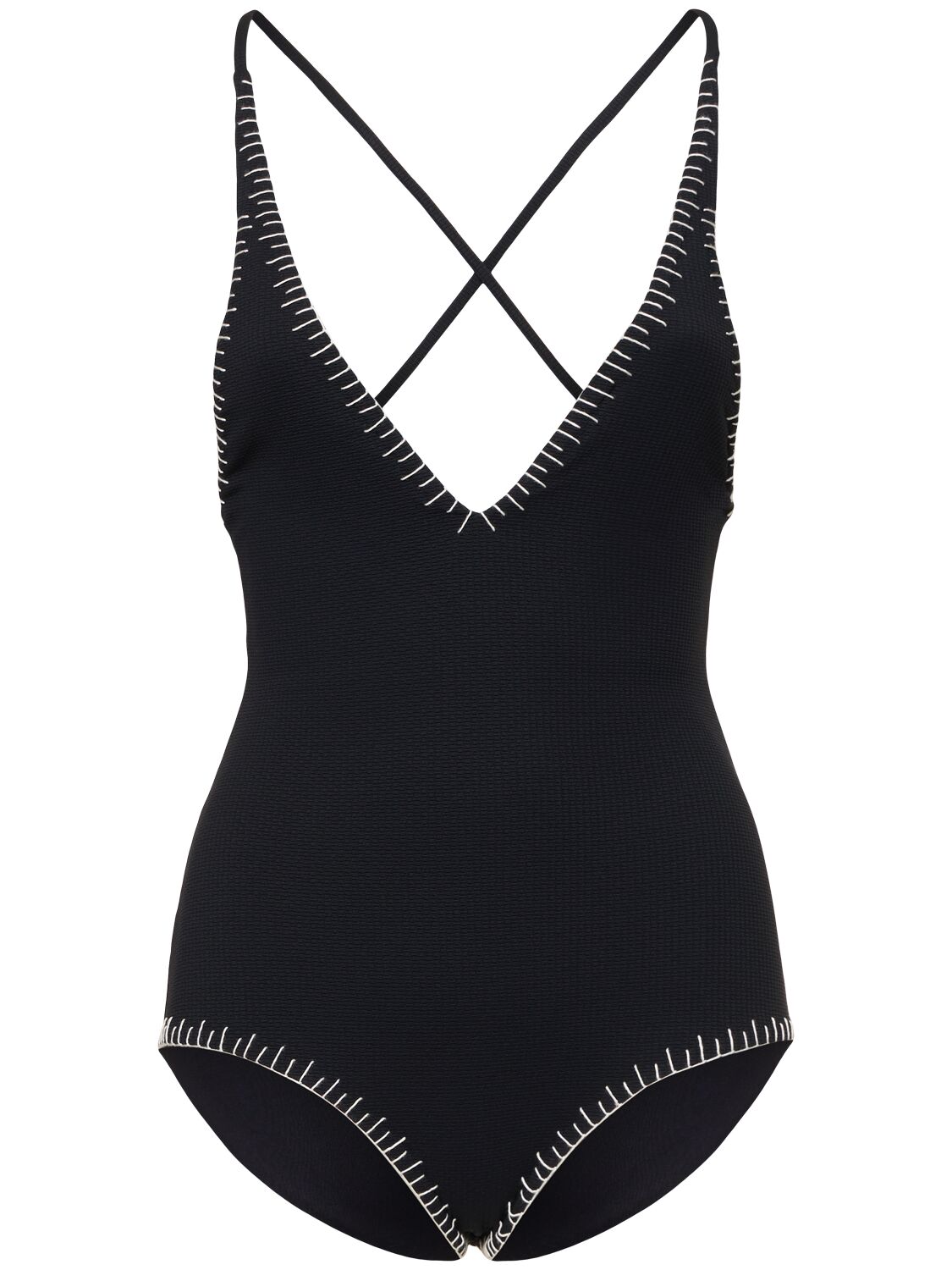 Marysia Sole One Piece Swimsuit W/ Stitching In Black