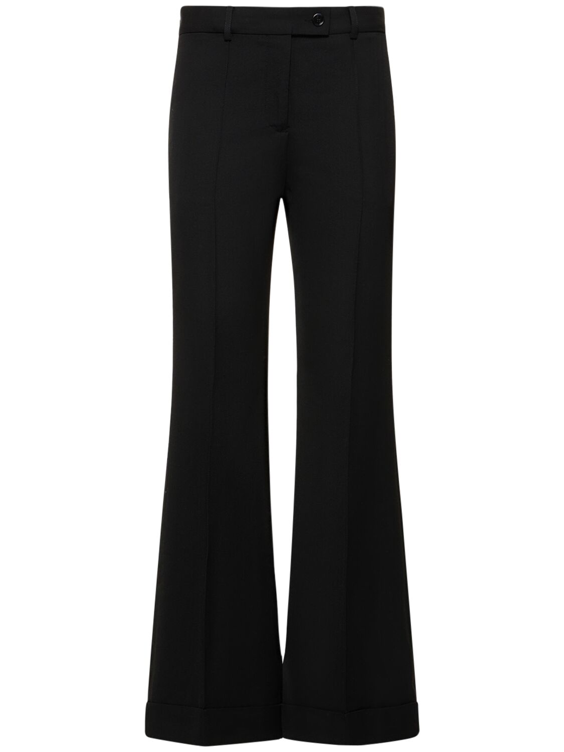 Tailored Wool Blend Crepe Flared Pants