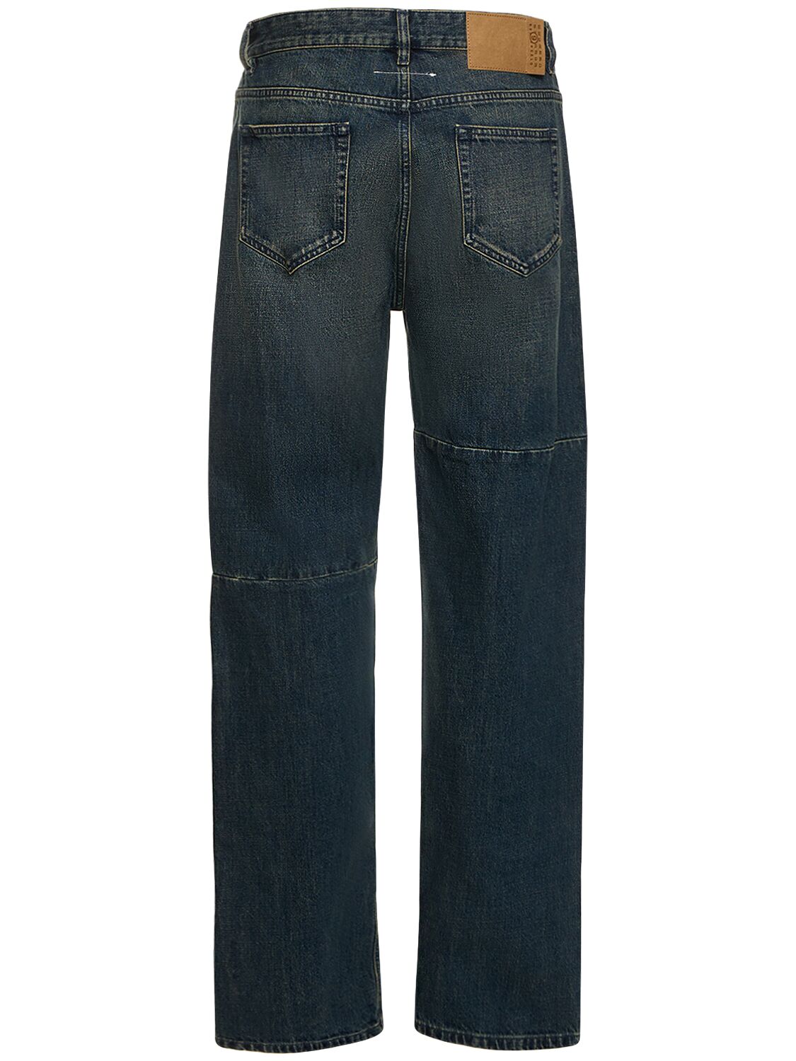 Shop Mm6 Maison Margiela Straight Cotton Denim Jeans In Blue