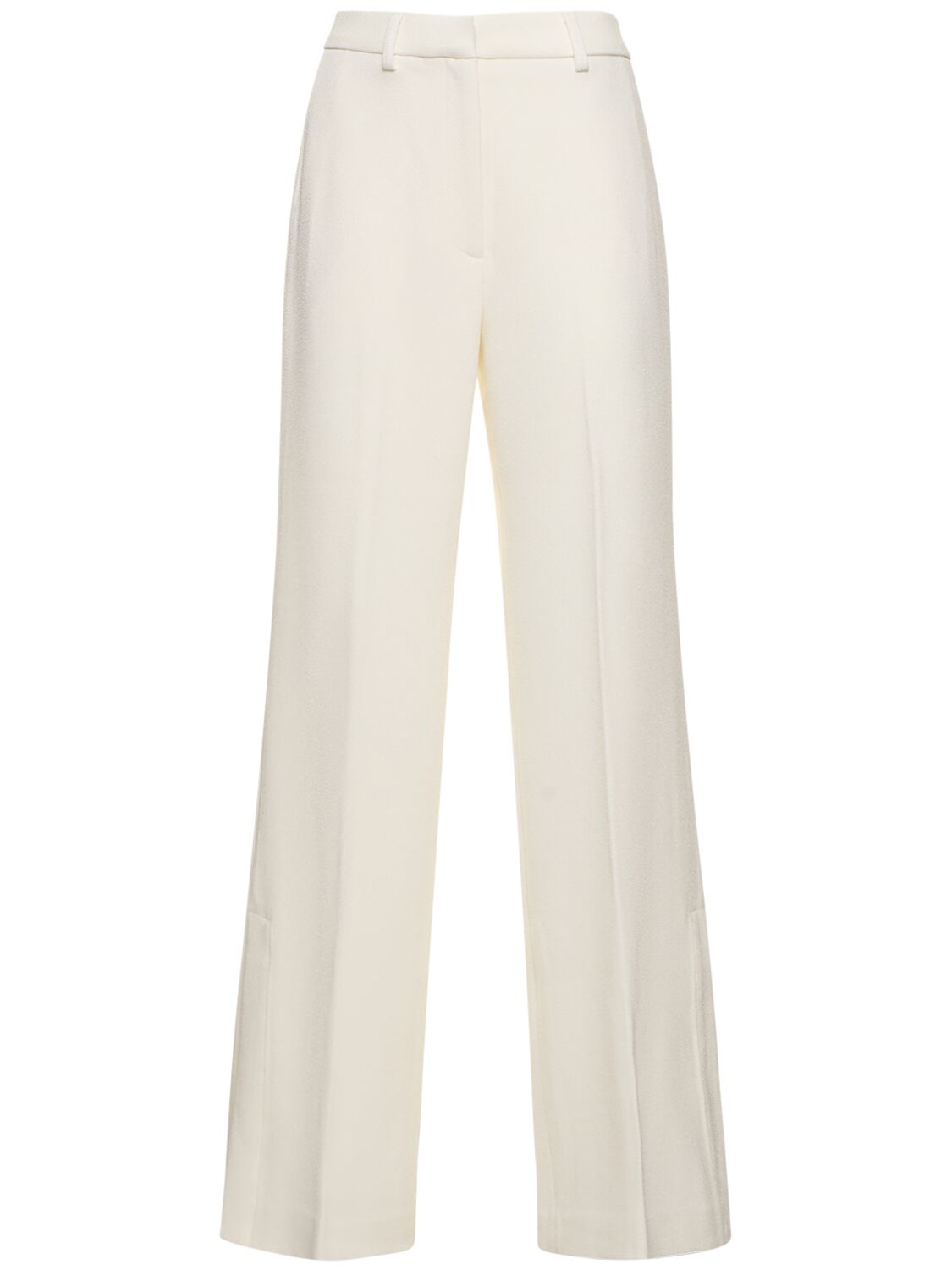 Anine Bing Lyra Tech Crepe Wide Trousers In White