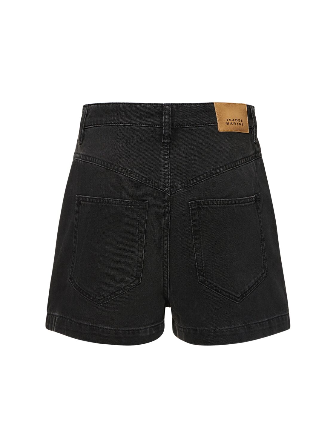 Shop Marant Etoile Jovany High Waist Cotton Shorts In Washed Black