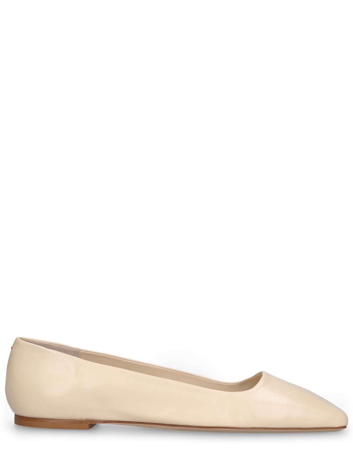Shop Aeyde 15mm Matti Leather Ballerina Flats In Cream