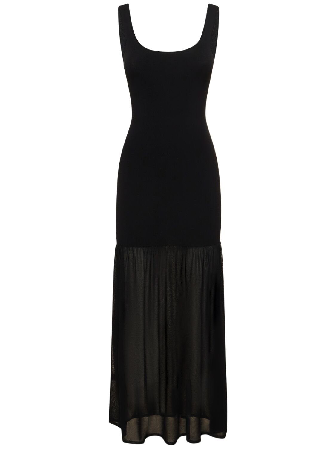 Shop Matteau Drop Waist Viscose Blend Knit Maxi Dress In Black