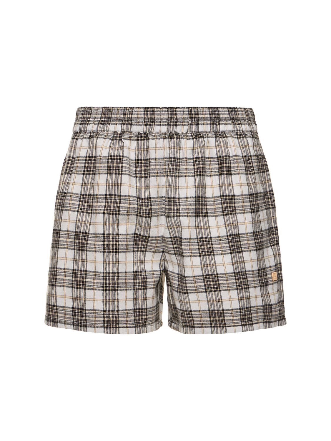 Cotton Twill Checked Shorts