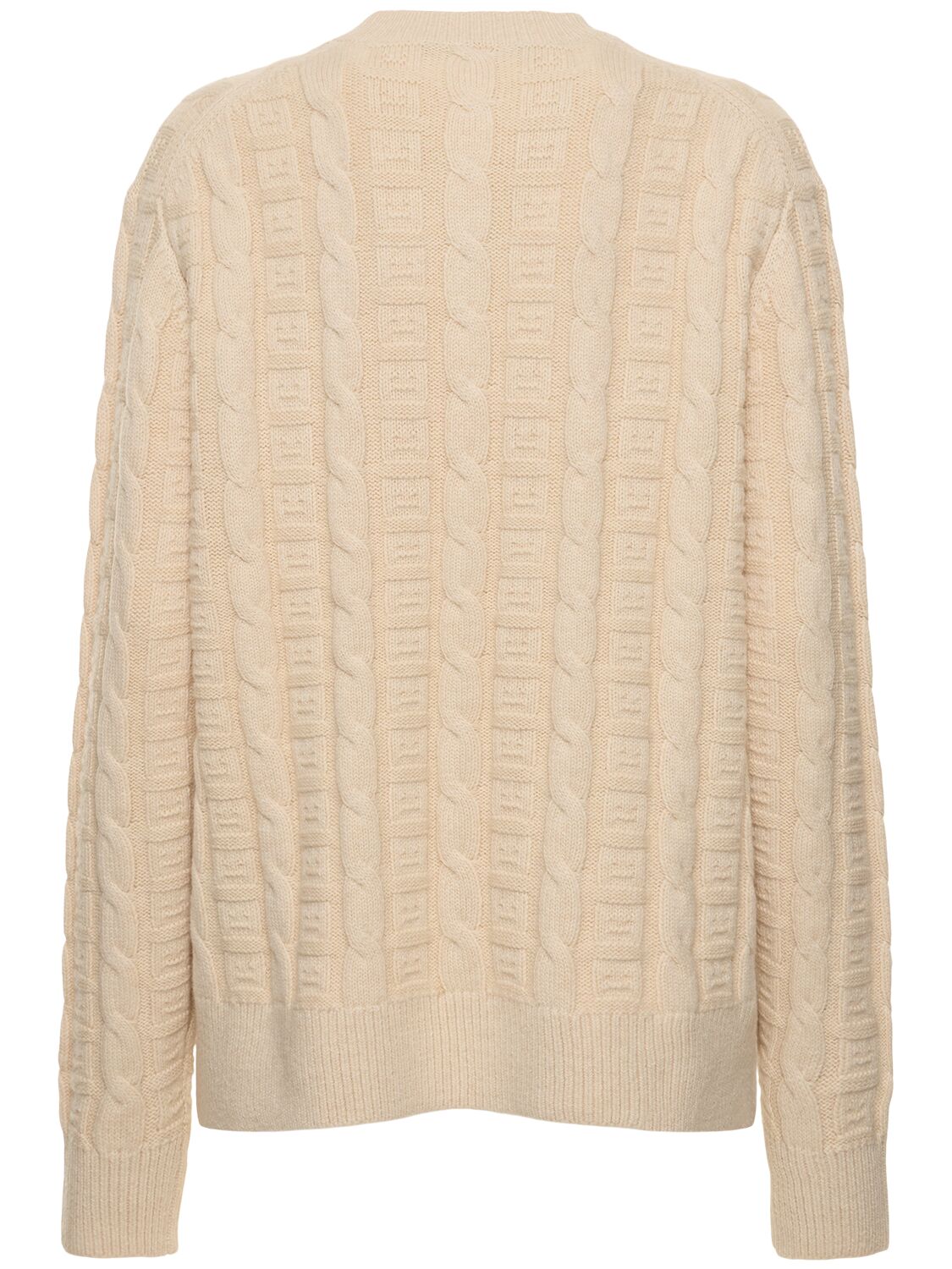 Shop Acne Studios Wool Blend Cable Knit Sweater In Beige