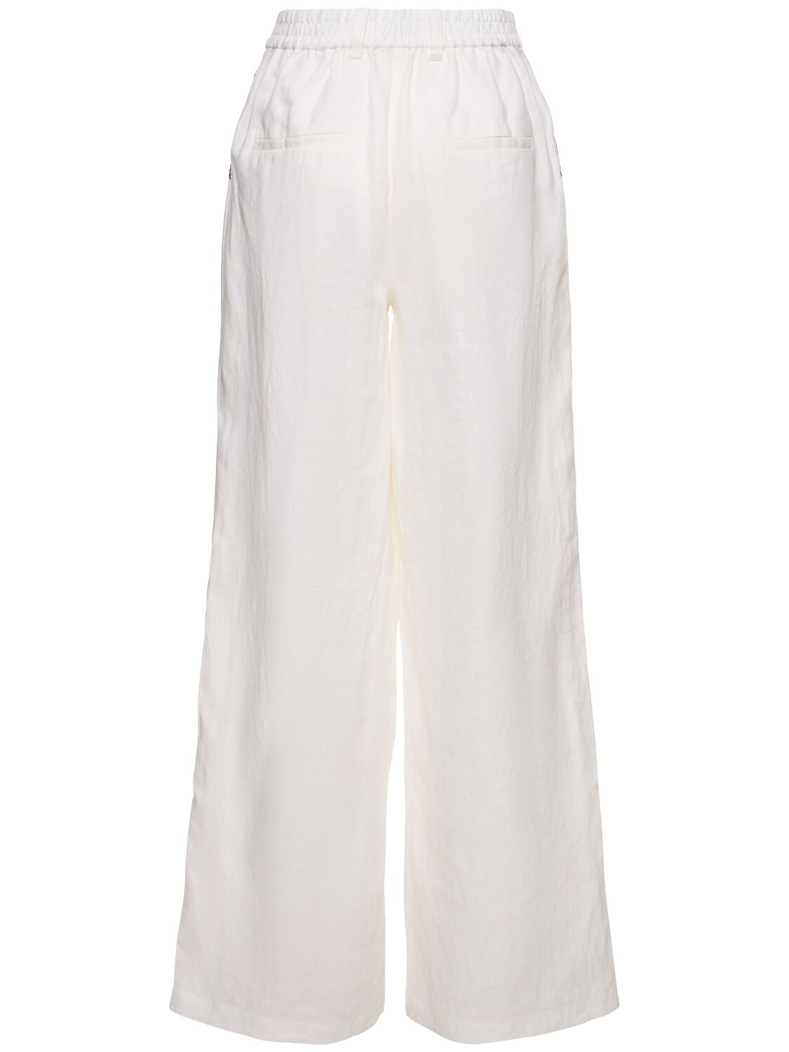 Shop Marysia Wegner Linen Straight Pants In White