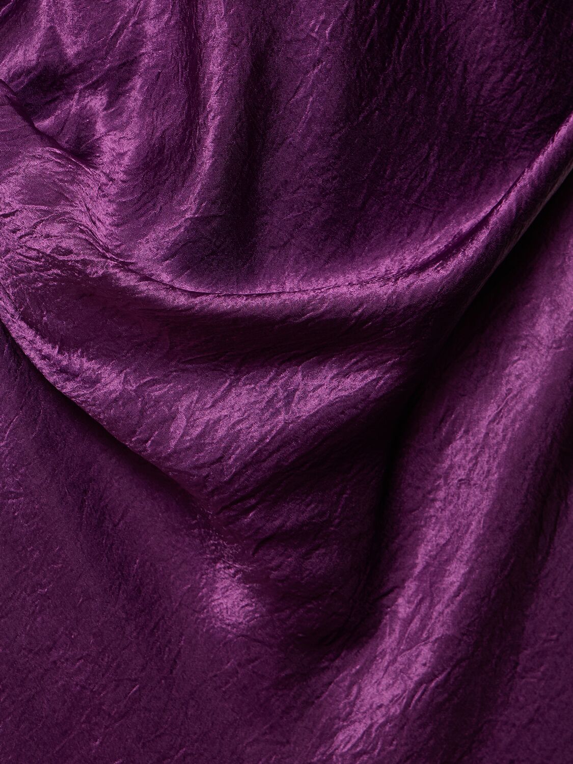 Shop Acne Studios Satin Short Sleeved Midi Wrap Dress In Purple