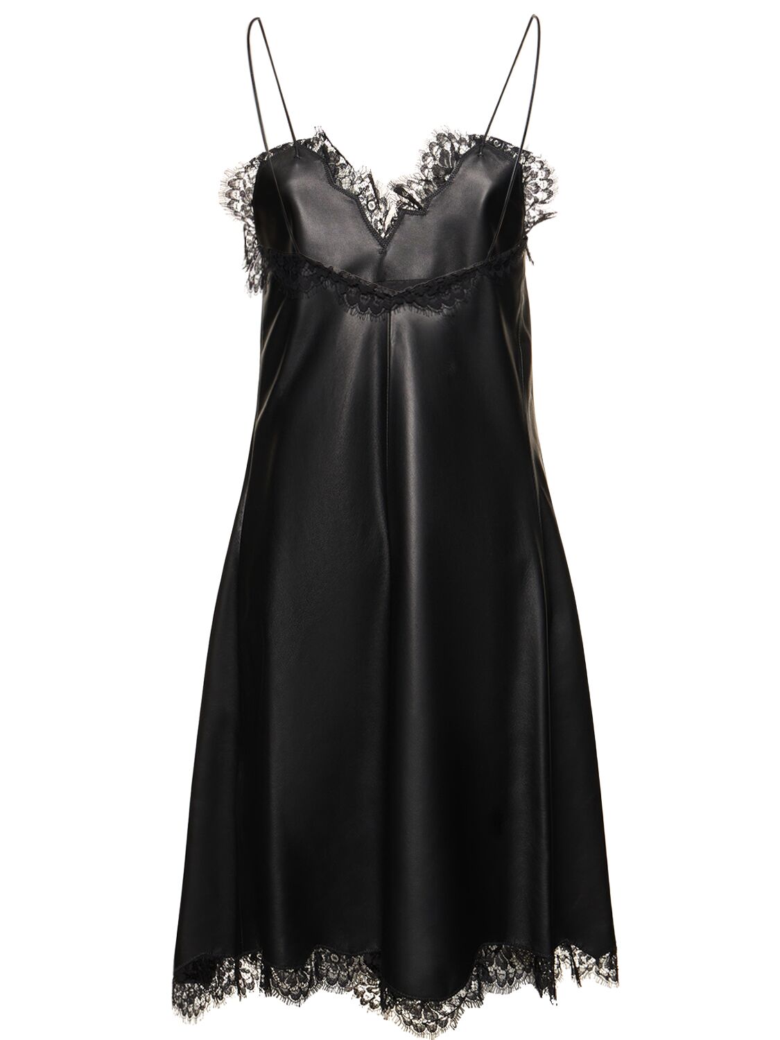 Shop Off-white Lace Nappa Leather Dress In Black