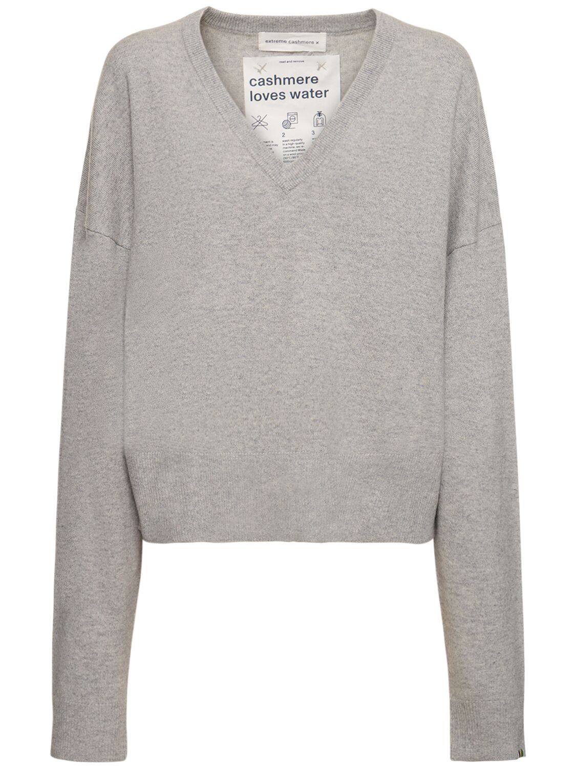 Extreme Cashmere Clash Cashmere Blend V Neck Sweater In Grey