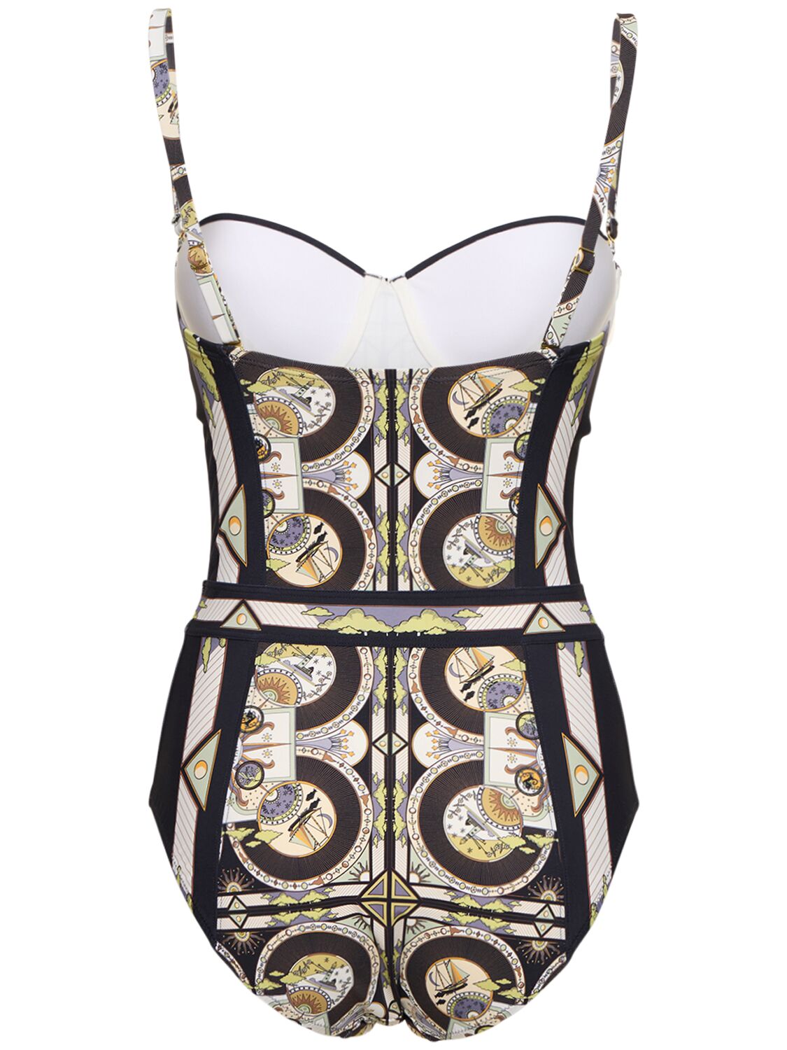 Shop Tory Burch Printed Underwire One Piece Swimsuit In Multicolor