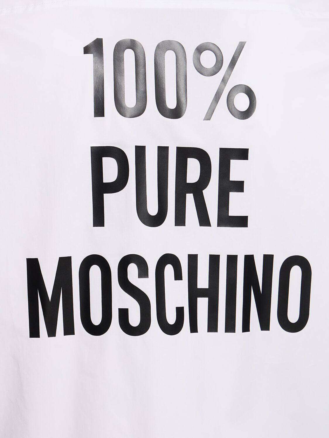 Shop Moschino Stretch Cotton Poplin Back Logo Shirt In White