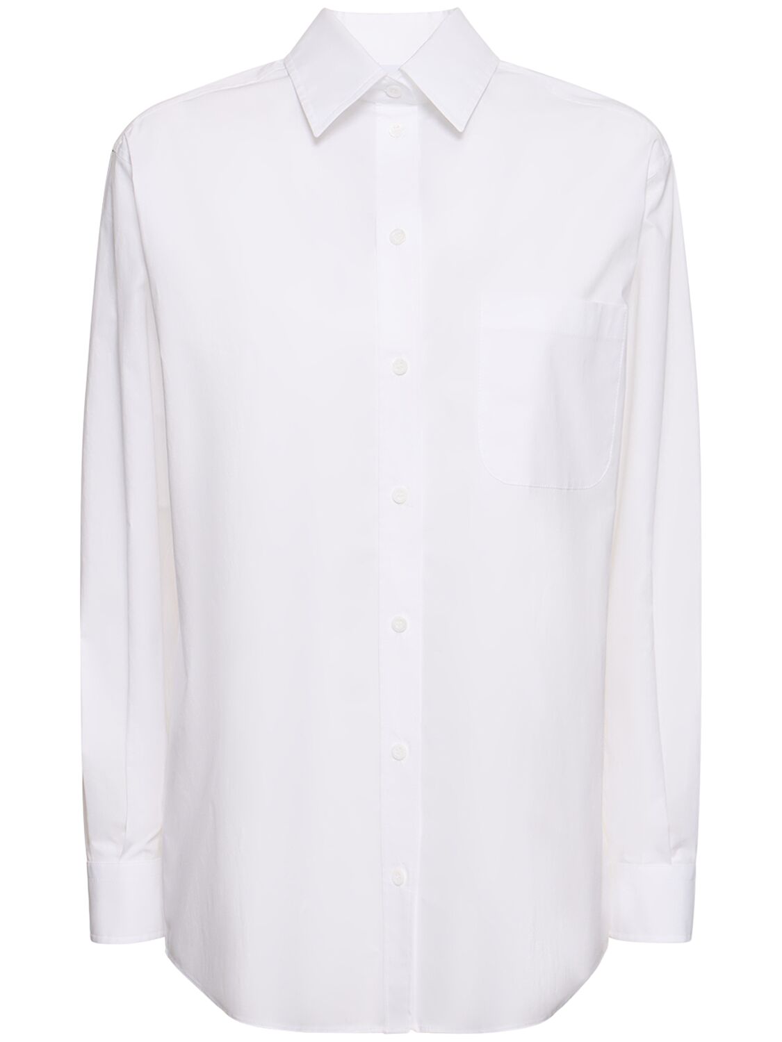 Moschino 背面logo弹力棉质府绸衬衫 In White