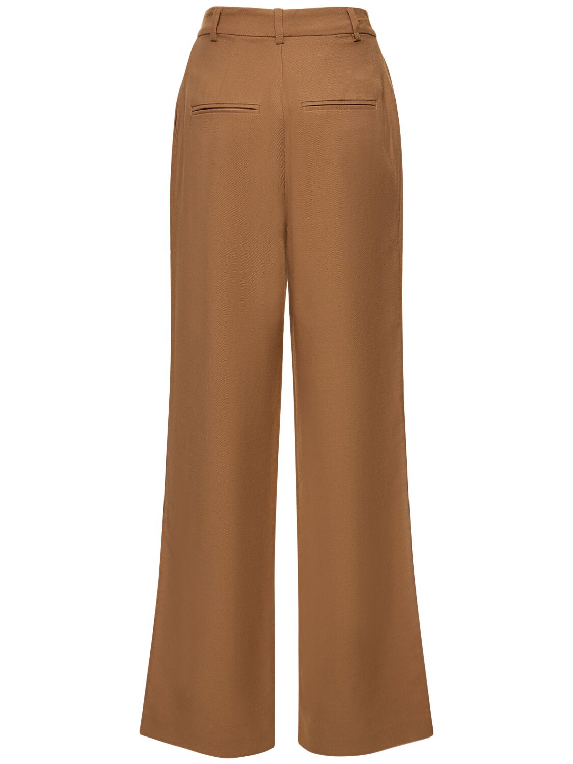Shop Anine Bing Carrie Viscose Blend Twill Pants In Brown