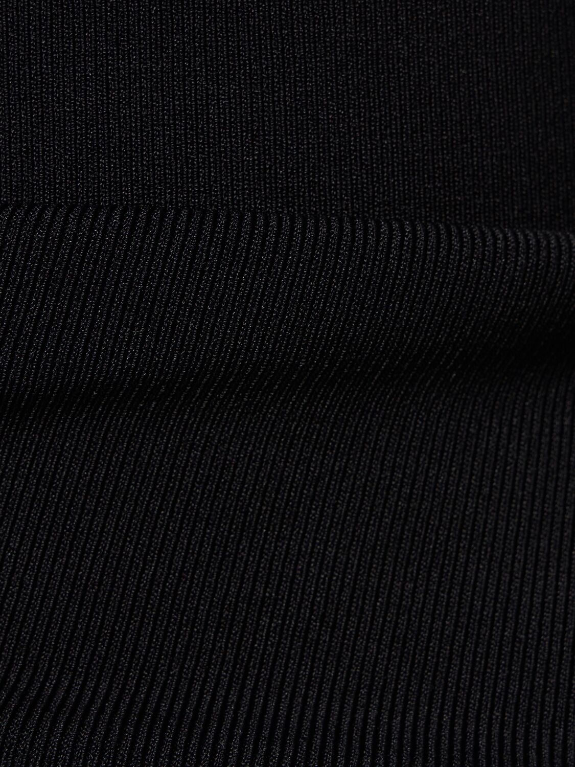 Shop Christopher Esber Salacia Wire Satin Long Sleeve Top In Black