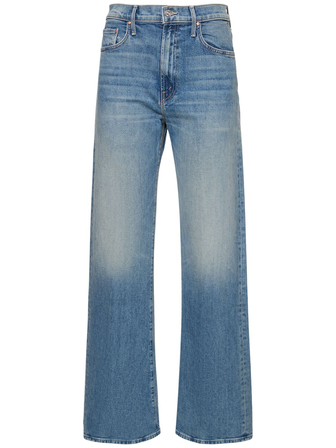 Shop Mother The Lasso Sneak High Rise Jeans In Blue