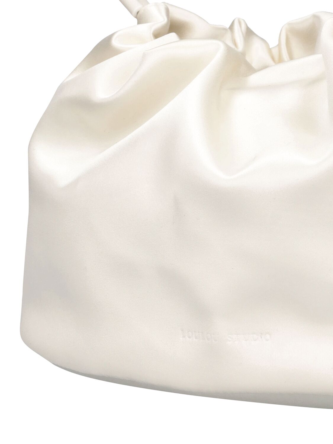 Shop Loulou Studio Mireille Viscose & Silk Satin Bag In White