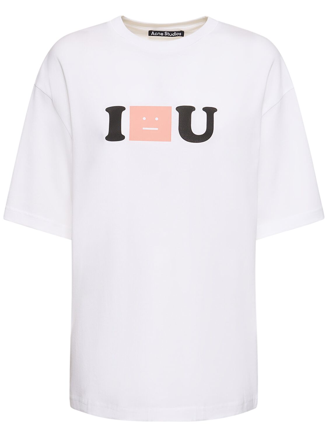 Shop Acne Studios Printed Cotton Jersey T-shirt In Multi,white