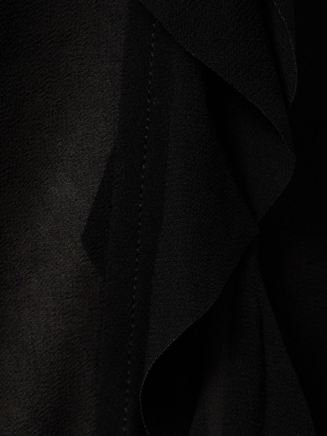 Shop Acne Studios Ruffled Chiffon Shirt In Black