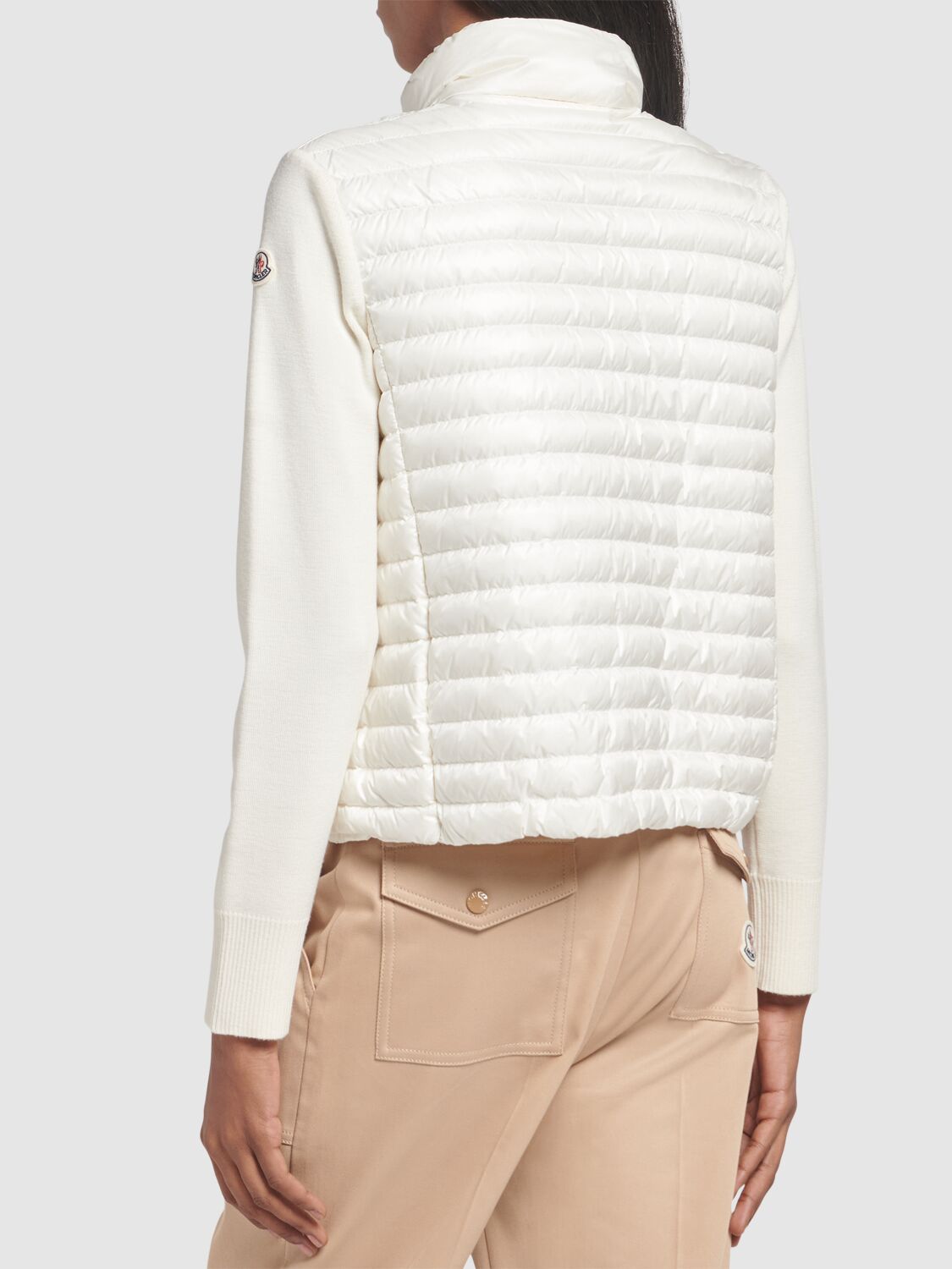 Shop Moncler Padded Nylon Zip-up Down Cardigan In White