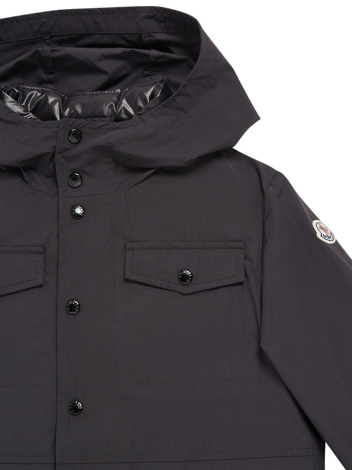 Shop Moncler Sora Tech Parka Jacket In Black