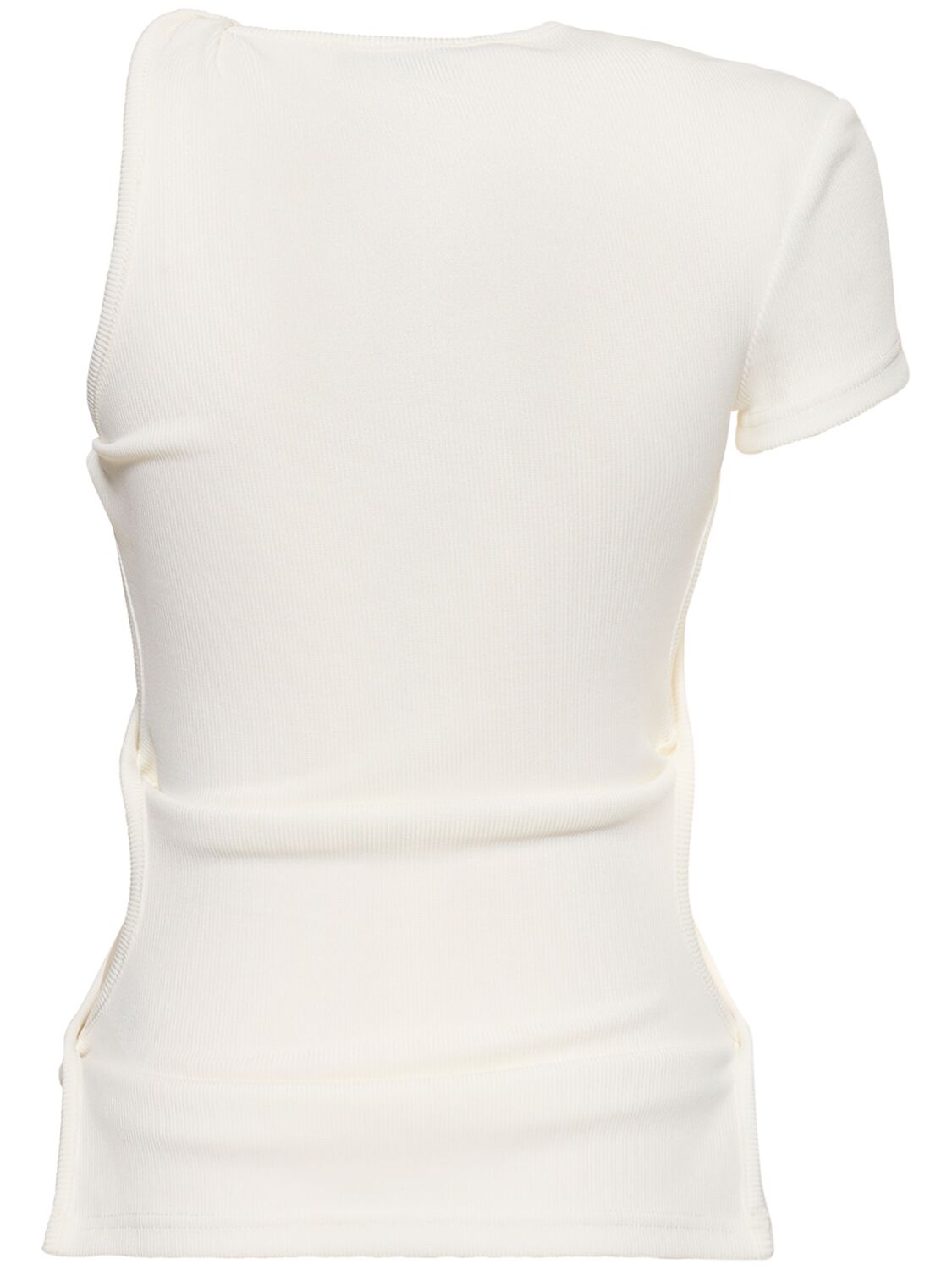 Shop Christopher Esber Twisted Side Cutout One Short Sleeve Top In White