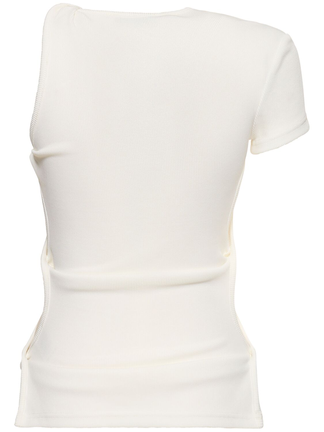 Christopher Esber Twisted Side Cutout One Short Sleeve Top In White