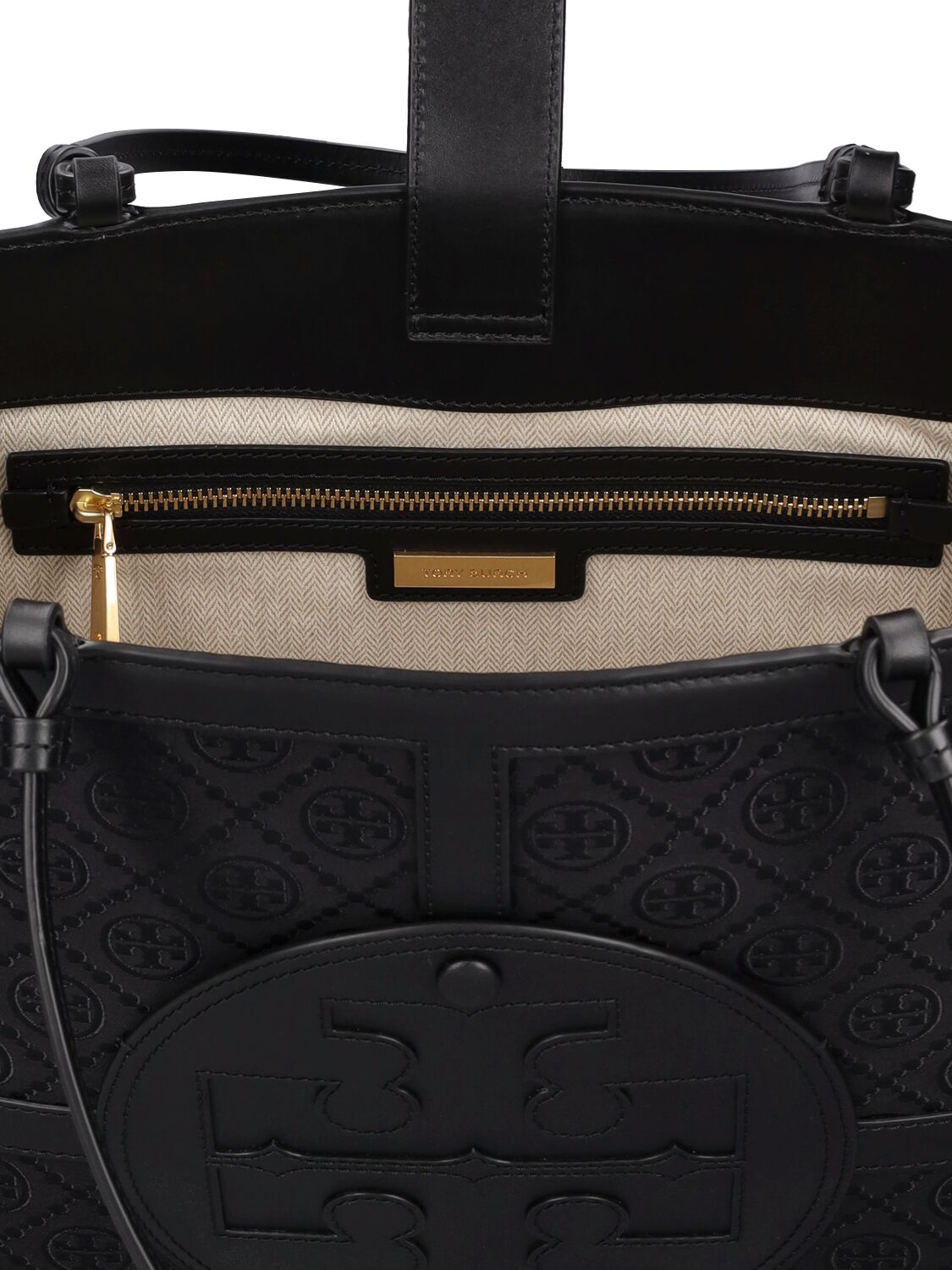 Shop Tory Burch T Monogram Quadrant Tote Bag In Black