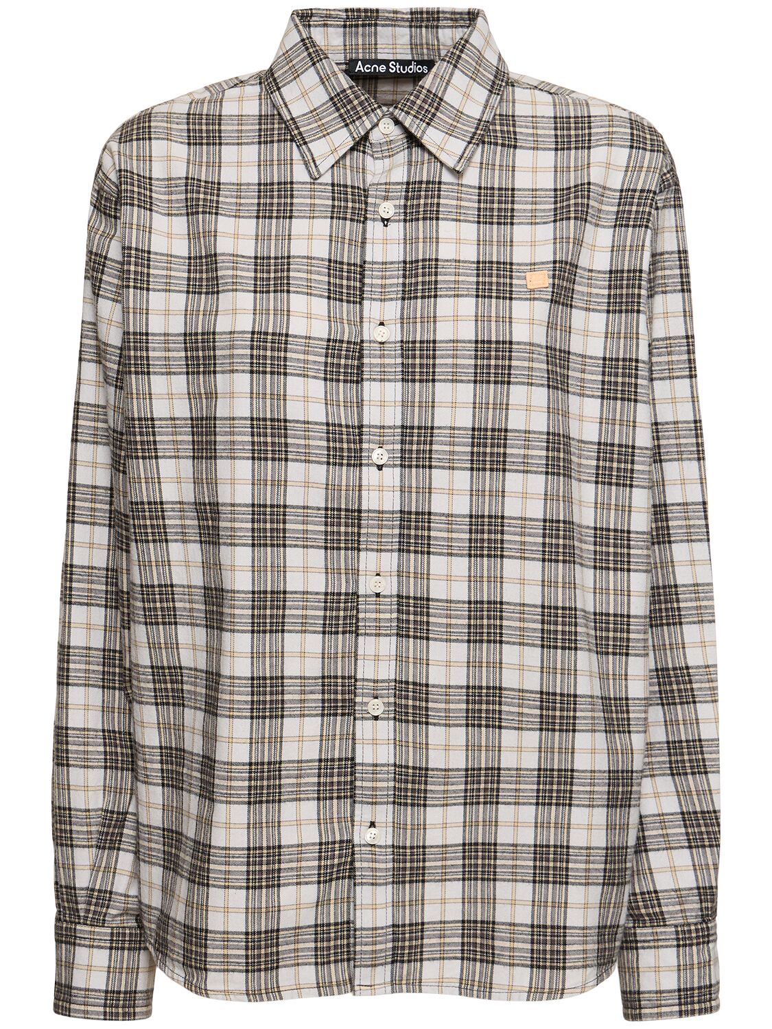 Acne Studios Cotton Twill Checked Long Sleeve Shirt In 멀티컬러