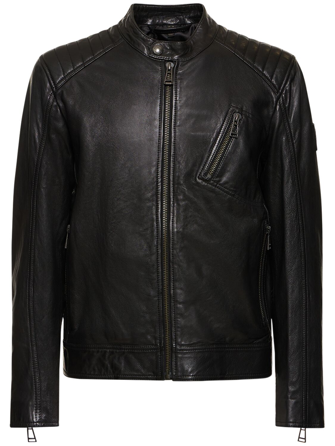 Belstaff V Racer Leather Biker Jacket In Black