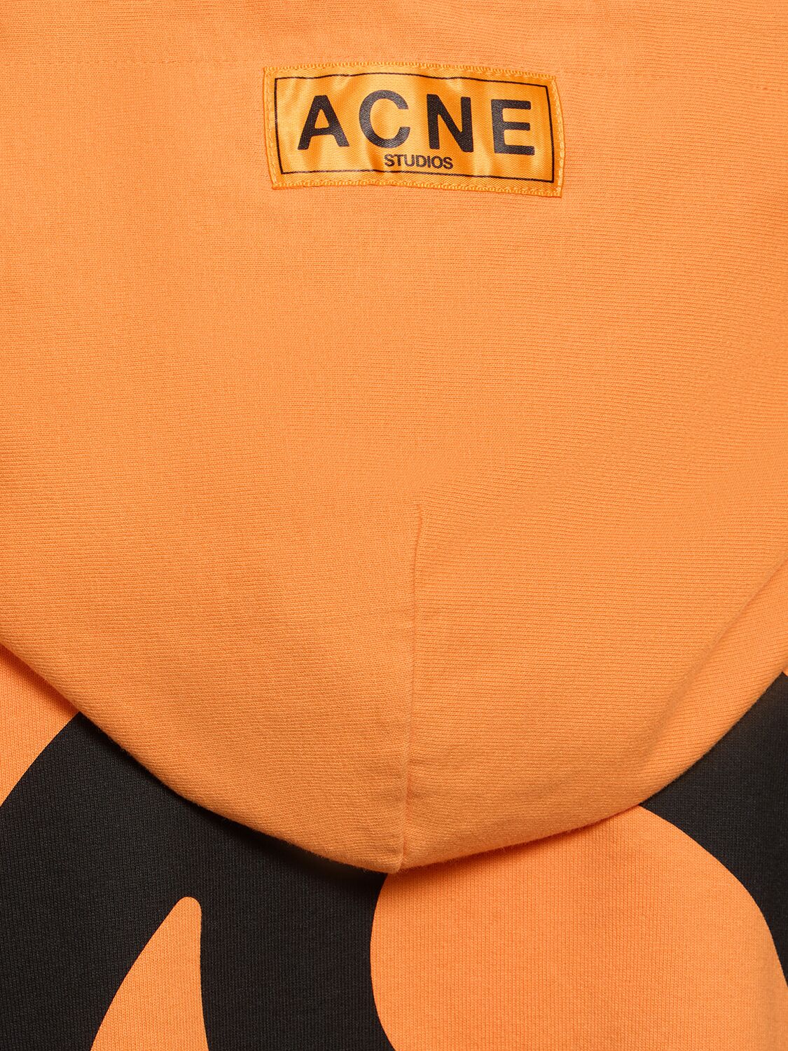 Shop Acne Studios Logo Cotton Hoodie In Sharp Orange
