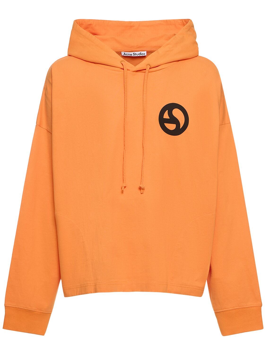 Acne Studios Graphic-print Cotton Hoodie In Sharp Orange