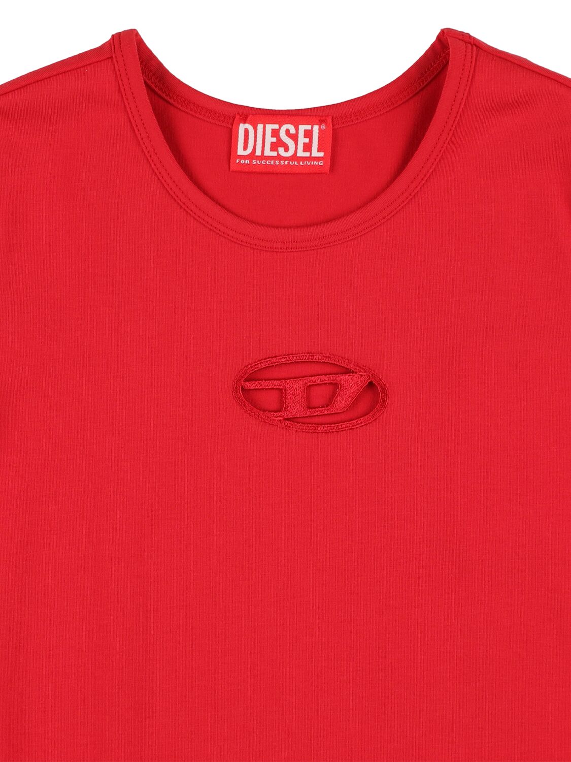 Shop Diesel Cotton Jersey Dress In Red