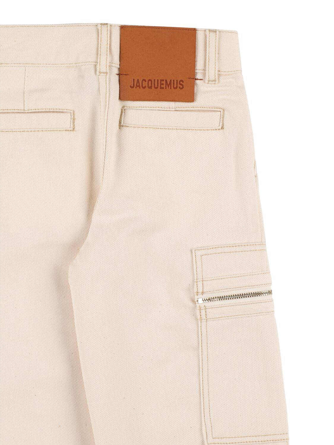 Shop Jacquemus Cotton Cargo Pants In Off-white