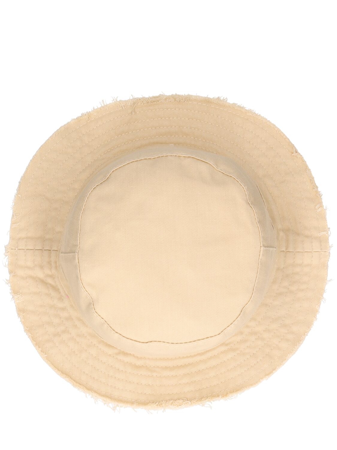 Shop Jacquemus Logo Cotton Bucket Hat In Dark Beige