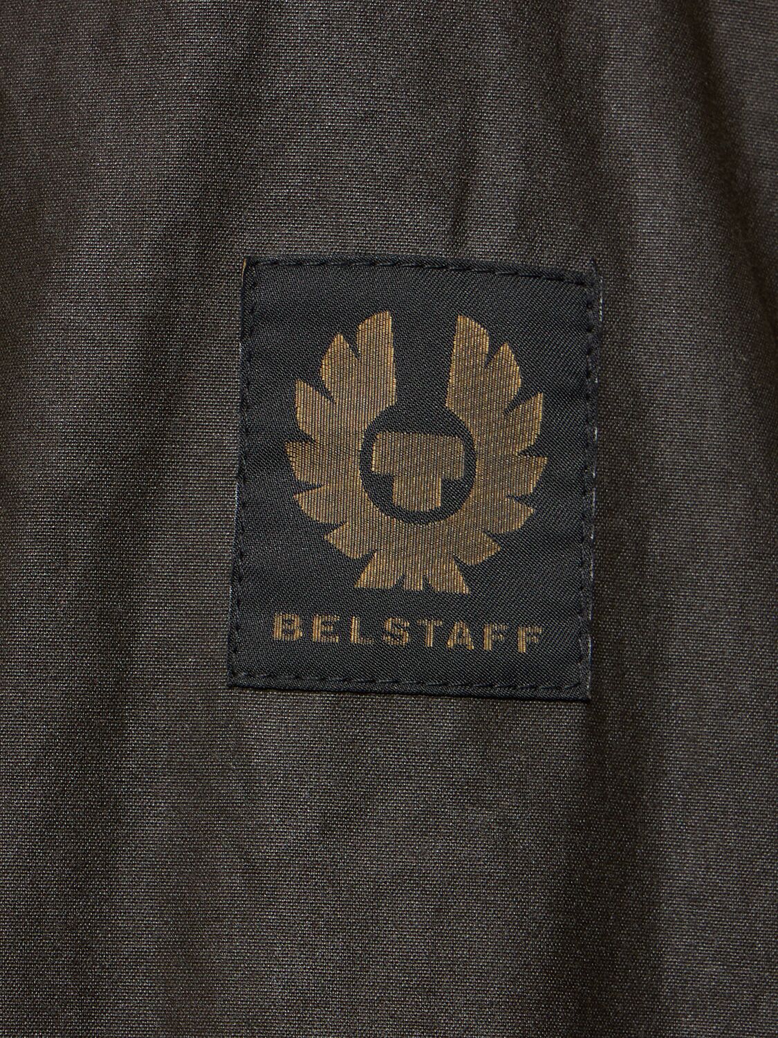 Shop Belstaff Tour Waxed Cotton Overshirt Jacket In Olive Green