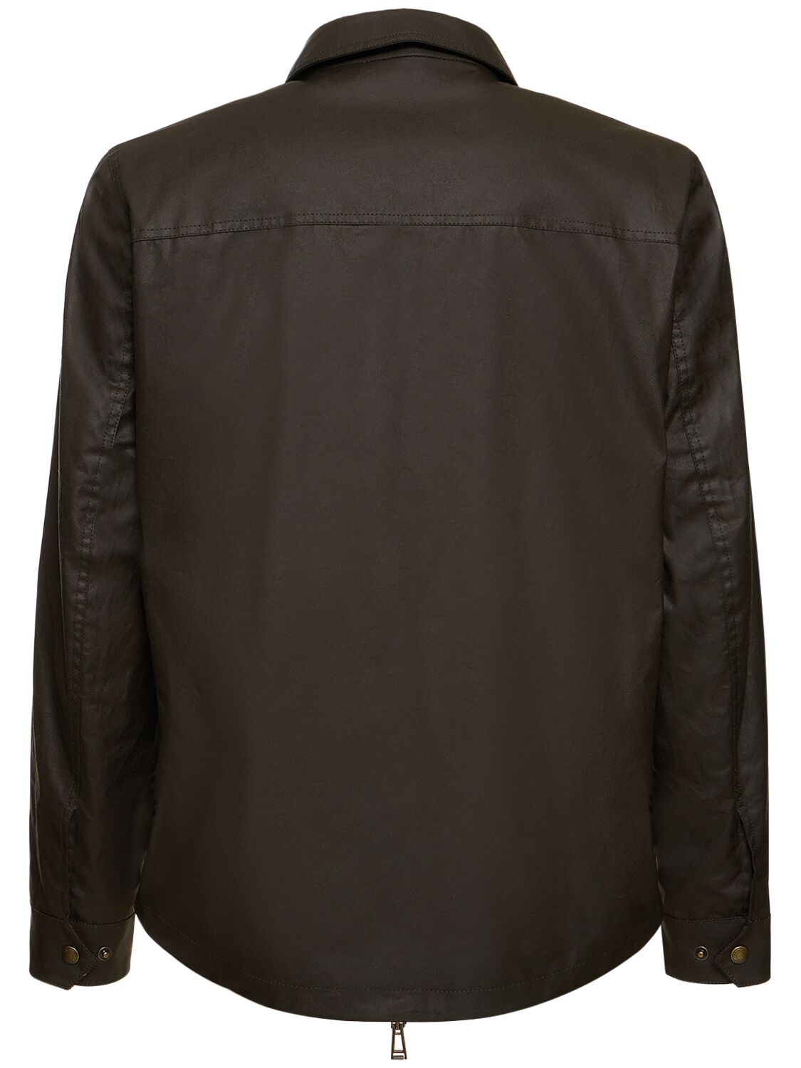 Shop Belstaff Tour Waxed Cotton Overshirt Jacket In Olive Green