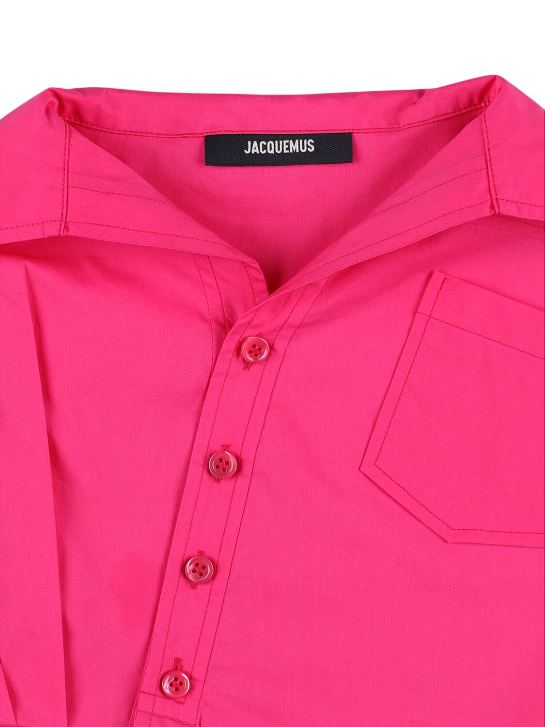 Shop Jacquemus Cropped Cotton Shirt In Pink