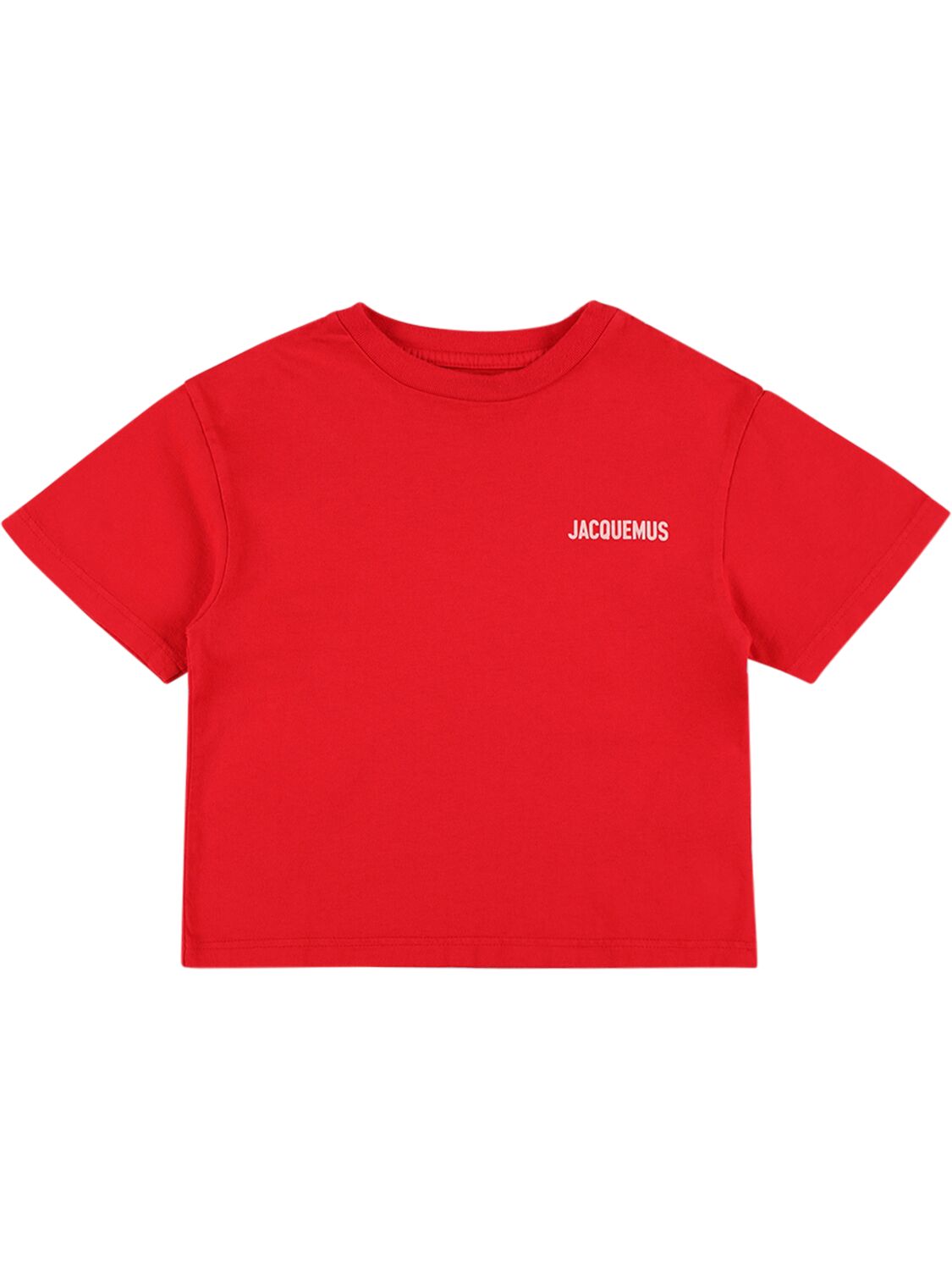 Jacquemus Kids' Logo Print Cotton Jersey T-shirt In Red