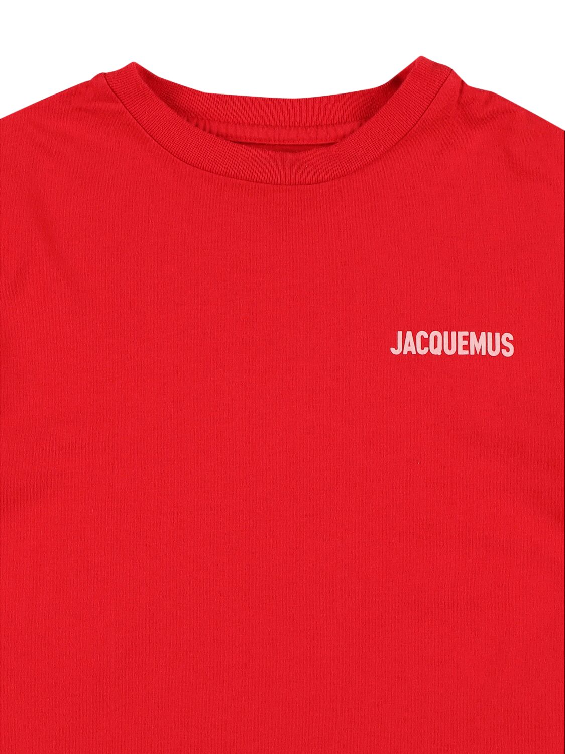 Shop Jacquemus Logo Print Cotton Jersey T-shirt In Red