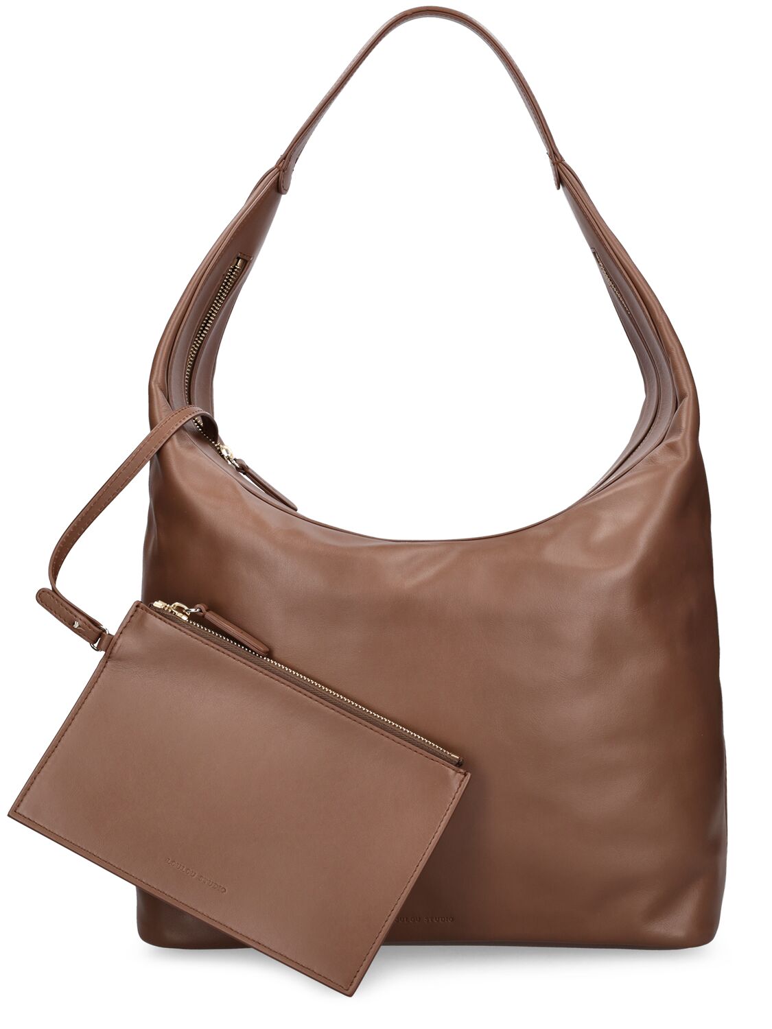 Shop Loulou Studio Mila Leather Hobo Bag In Brown