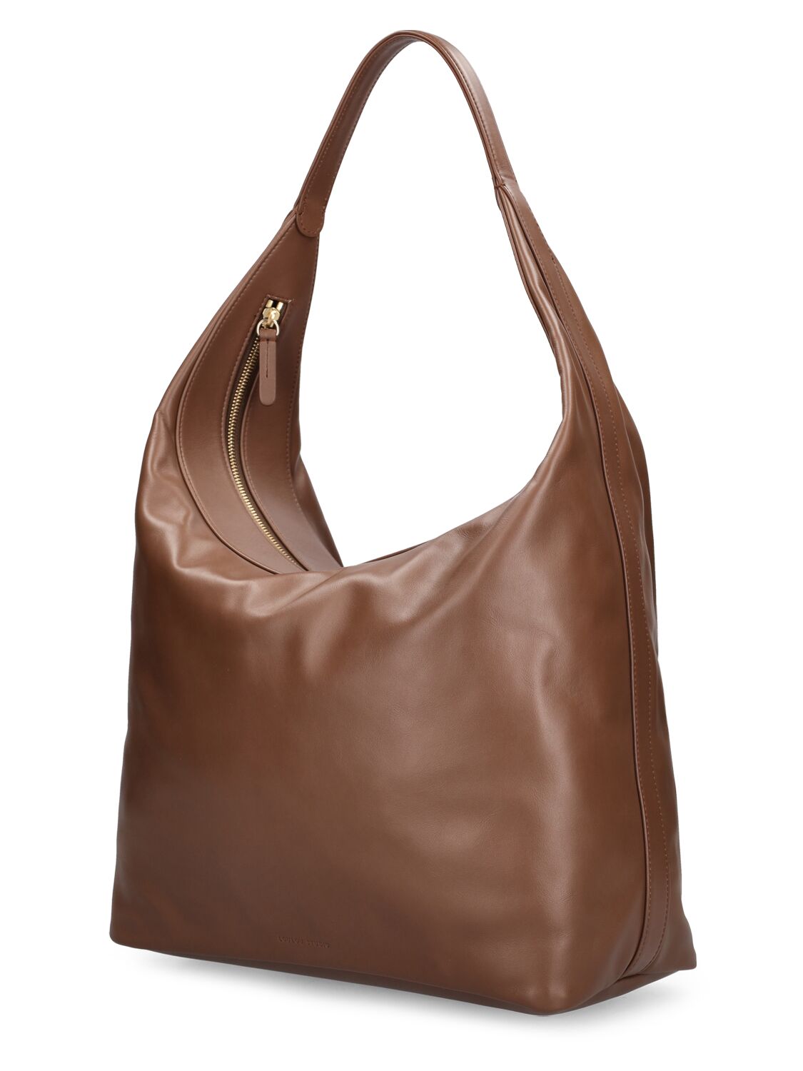 Shop Loulou Studio Mila Leather Hobo Bag In Brown