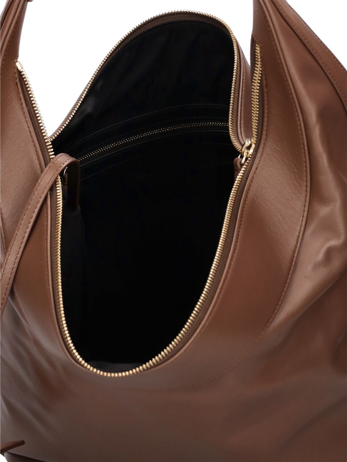 Shop Loulou Studio Mila Leather Hobo Bag In Brown
