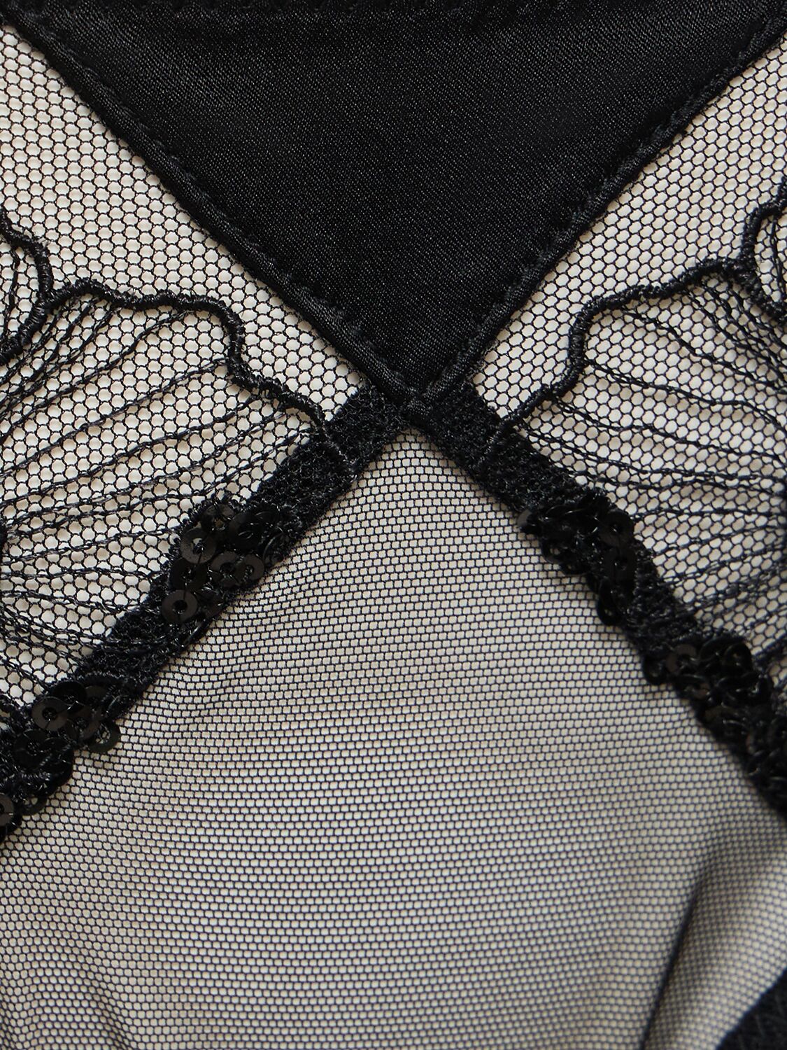 Shop Fleur Du Mal Embroidered Lace Thong In Black