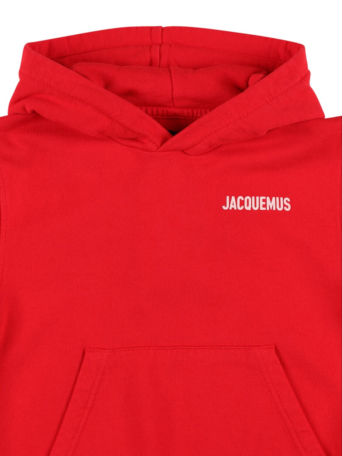 Shop Jacquemus Hooded Cotton Sweatshirt In Red