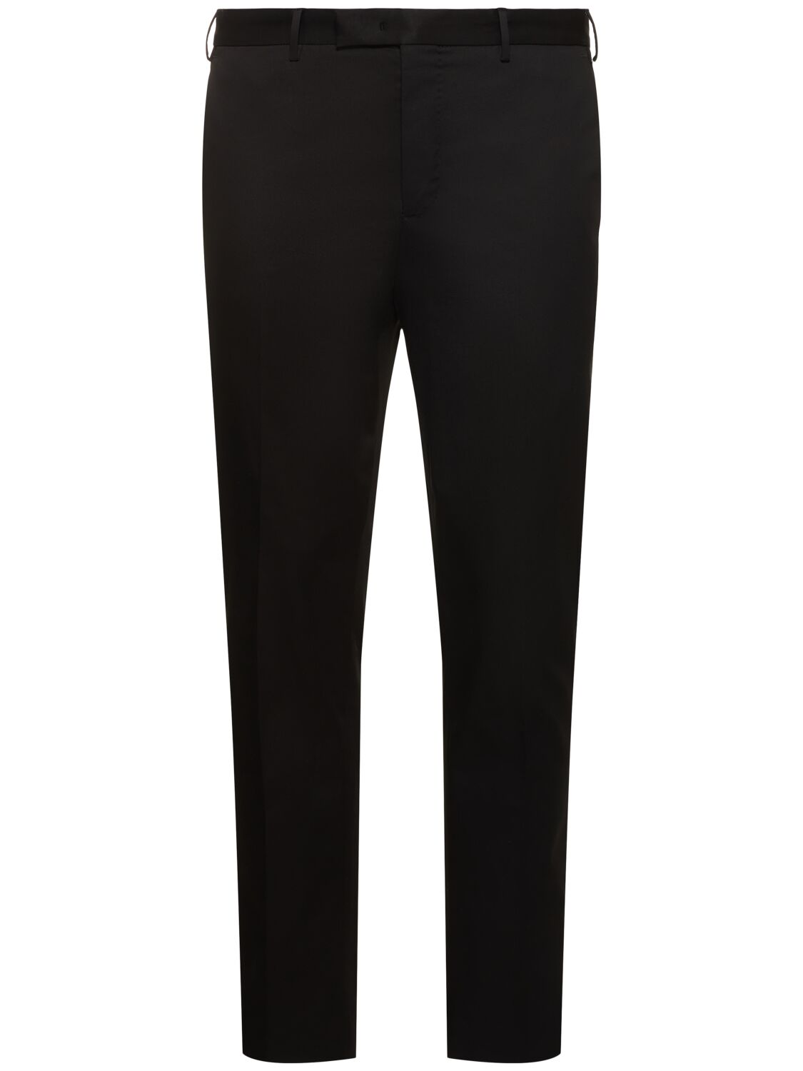 Shop Pt Torino Dieci Pleated Cotton Twill Pants In Black