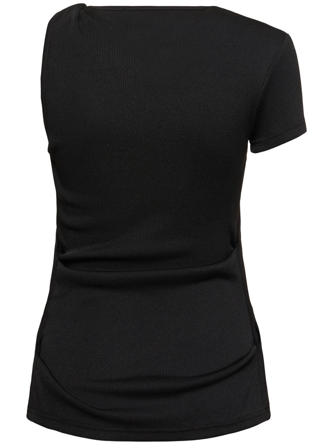 Shop Christopher Esber Twisted Side Cutout One Short Sleeve Top In Black
