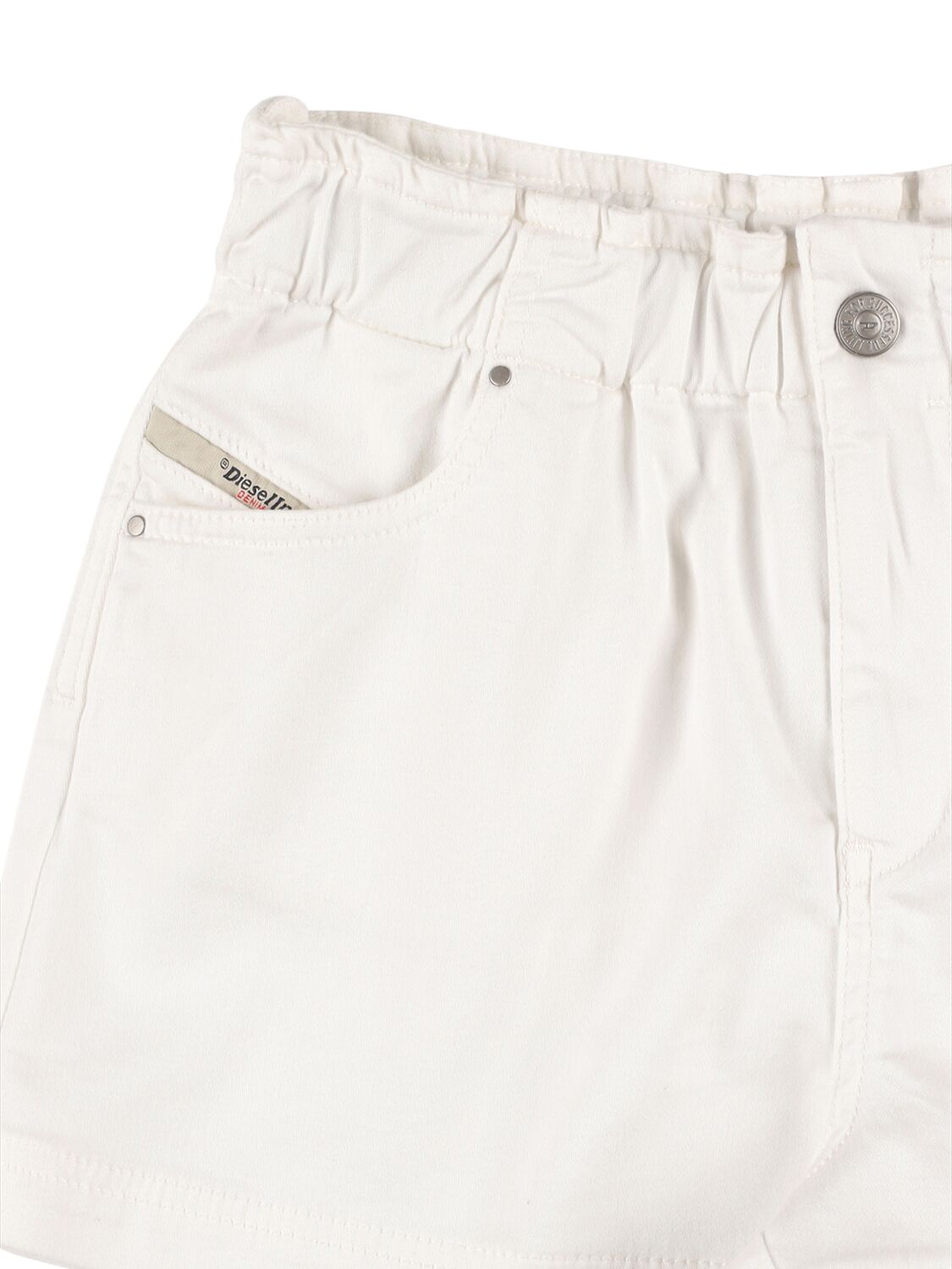 Shop Diesel Denim Jogging Shorts In White