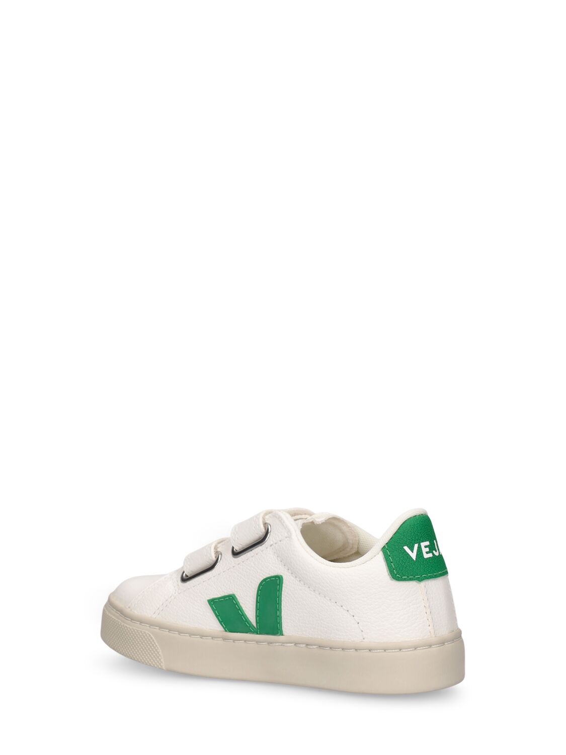 Shop Veja Esplar Chrome-free Leather Sneakers In White,green