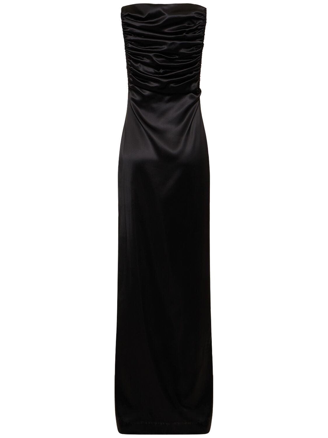 CHRISTOPHER ESBER PALLADIUM SIDE SLIT SATIN MAXI DRESS 